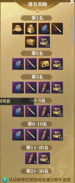 《逆水寒》黄金服江湖神兵谱神兵比拼活动介绍5