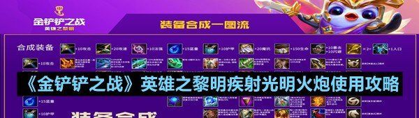 《金铲铲之战》英雄之黎明疾射光明火炮装备使用攻略