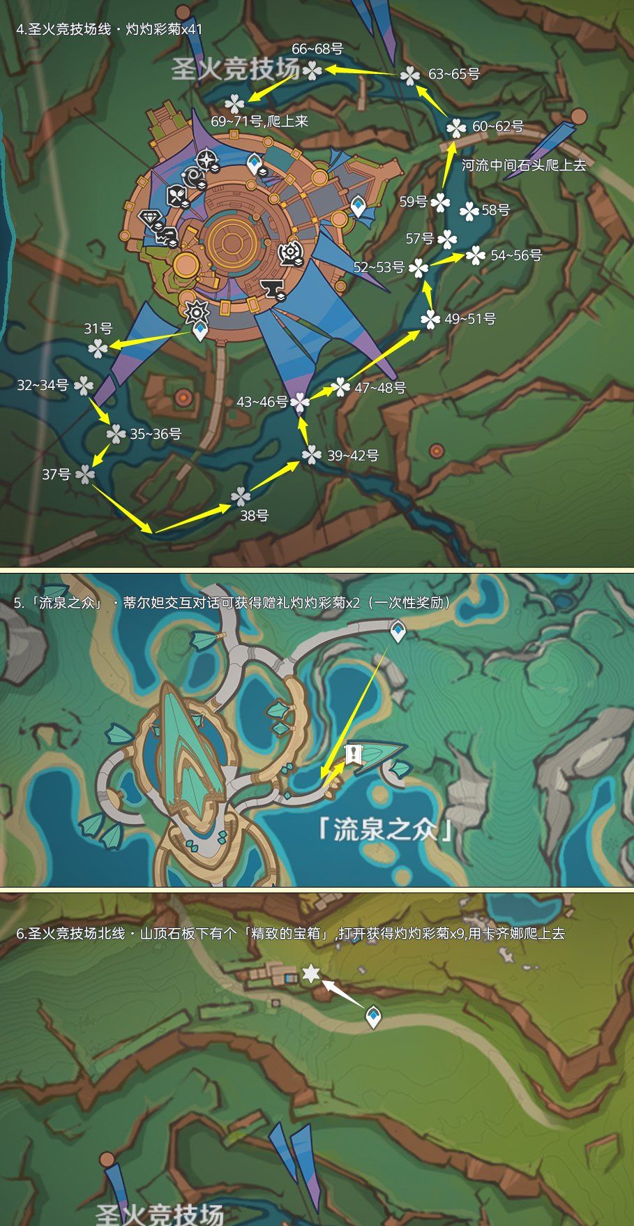 《原神》5.0灼灼彩菊具体位置，灼灼彩菊*路线图分享