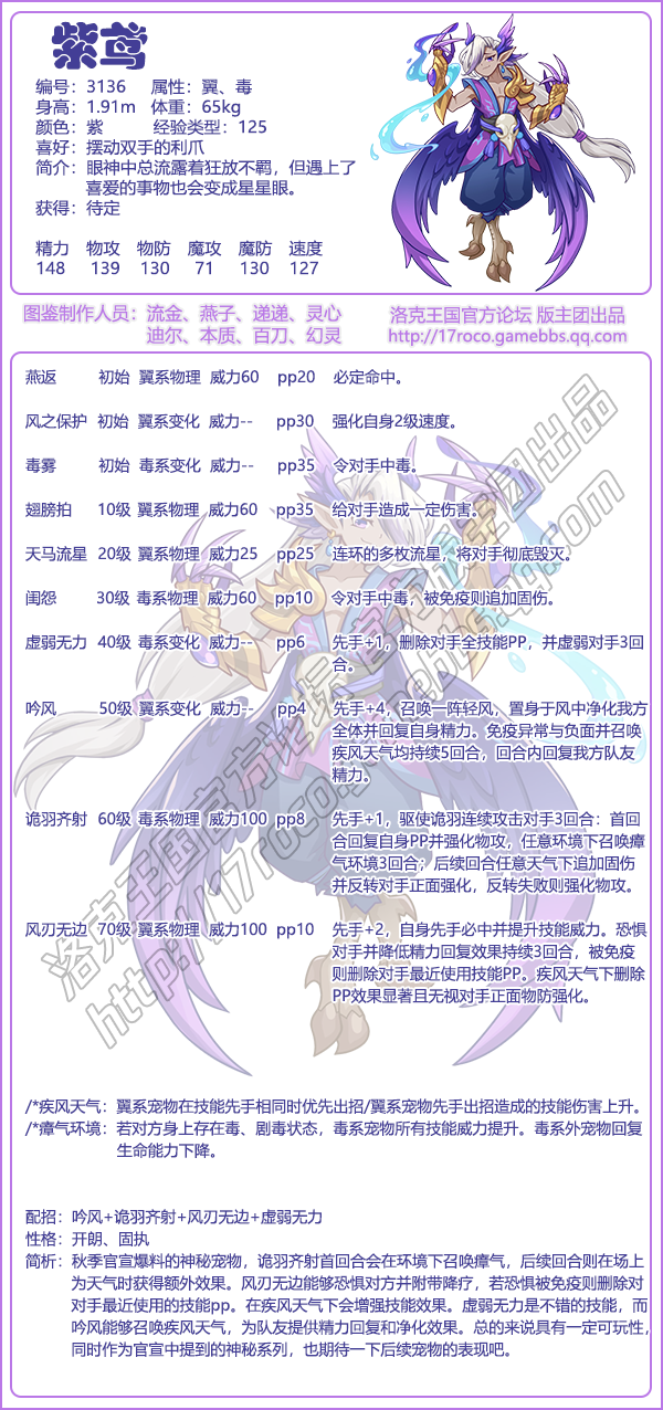 洛克王国紫鸢技能怎么搭配-紫鸢技能搭配推荐